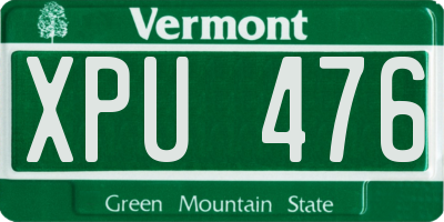 VT license plate XPU476