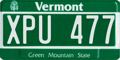 VT license plate XPU477