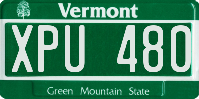 VT license plate XPU480