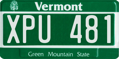 VT license plate XPU481