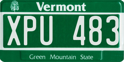 VT license plate XPU483