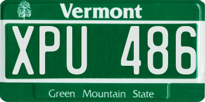 VT license plate XPU486