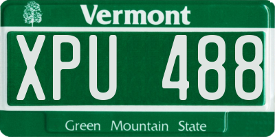 VT license plate XPU488