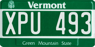 VT license plate XPU493