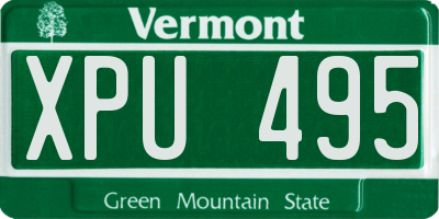 VT license plate XPU495