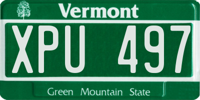 VT license plate XPU497