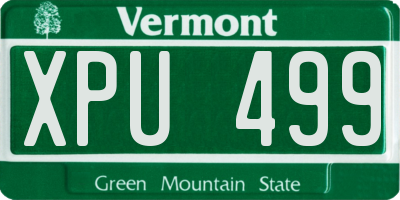 VT license plate XPU499