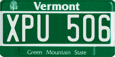 VT license plate XPU506