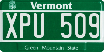 VT license plate XPU509