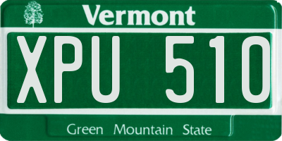 VT license plate XPU510