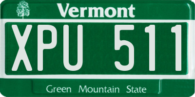 VT license plate XPU511