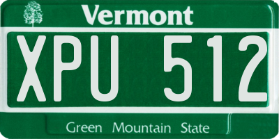 VT license plate XPU512
