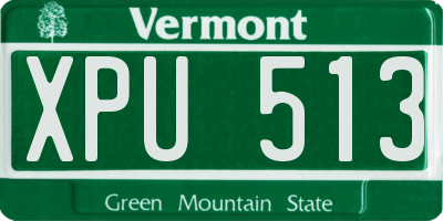 VT license plate XPU513