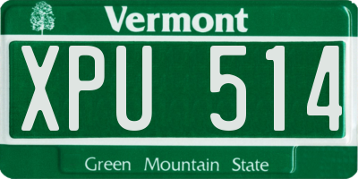 VT license plate XPU514