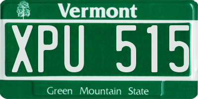 VT license plate XPU515