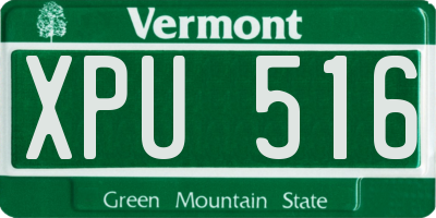 VT license plate XPU516