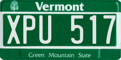 VT license plate XPU517