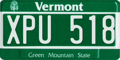 VT license plate XPU518