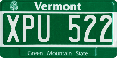 VT license plate XPU522