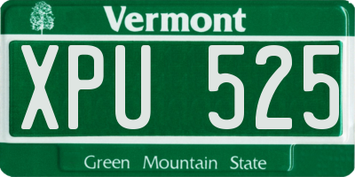 VT license plate XPU525