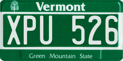 VT license plate XPU526