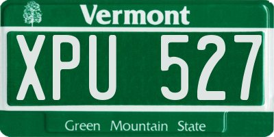 VT license plate XPU527
