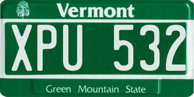 VT license plate XPU532