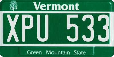 VT license plate XPU533