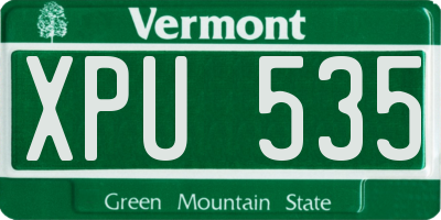 VT license plate XPU535