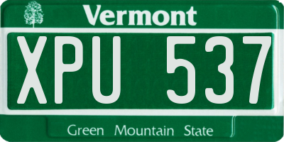 VT license plate XPU537