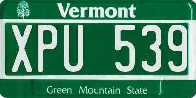 VT license plate XPU539