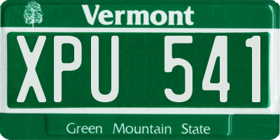 VT license plate XPU541