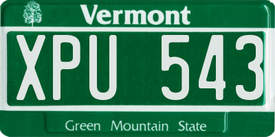 VT license plate XPU543