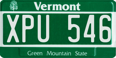 VT license plate XPU546