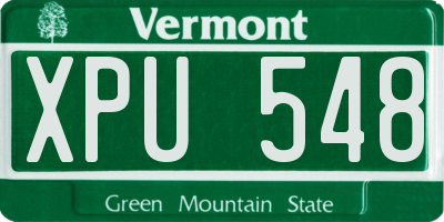 VT license plate XPU548