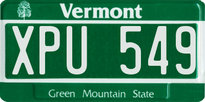 VT license plate XPU549