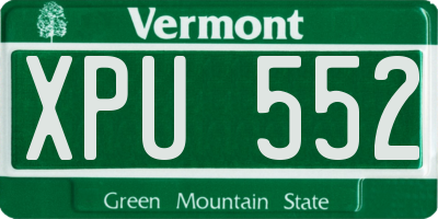 VT license plate XPU552