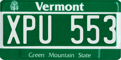 VT license plate XPU553
