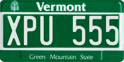 VT license plate XPU555