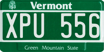 VT license plate XPU556