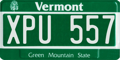 VT license plate XPU557