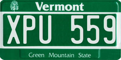 VT license plate XPU559