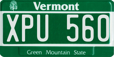 VT license plate XPU560