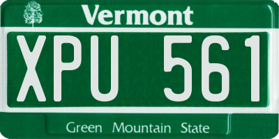 VT license plate XPU561