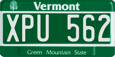 VT license plate XPU562