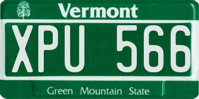 VT license plate XPU566