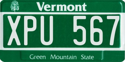 VT license plate XPU567
