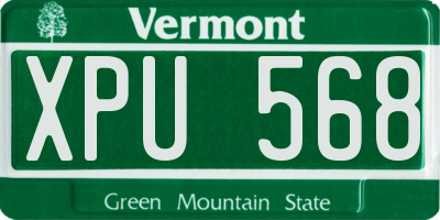 VT license plate XPU568