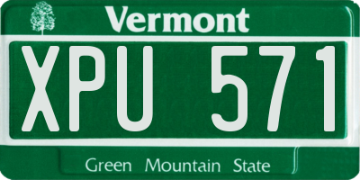 VT license plate XPU571