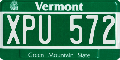 VT license plate XPU572